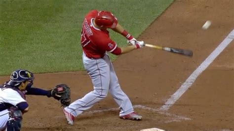 baseball swing slow motion|mike trout hitting video.